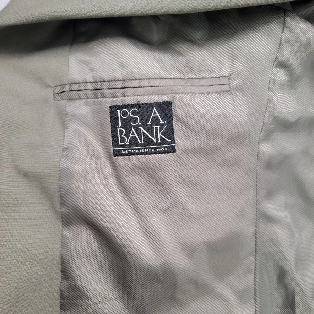 Men's Jos. A. Bank‎ Two Button Blazer Sport Coat, Khaki, Size 43L, Pre-Owned